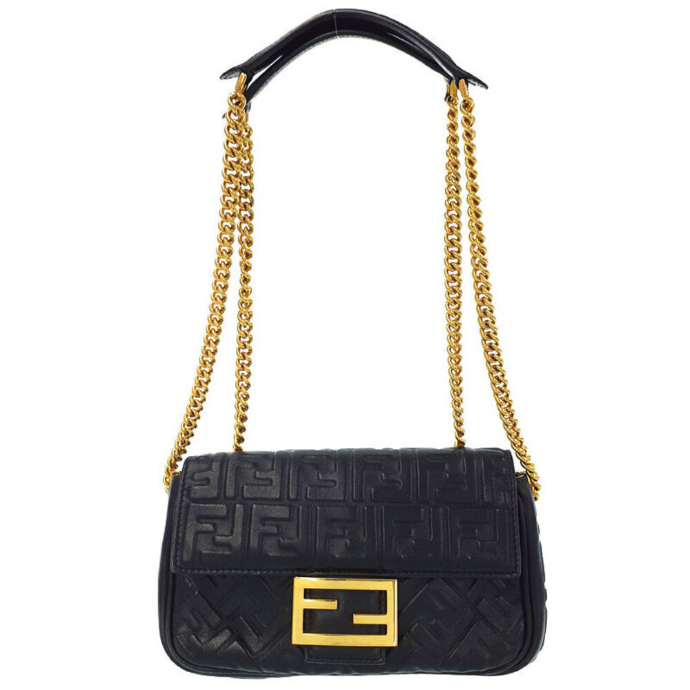 FENDI FF Motif Baguette Chain Midi Shoulder Bag